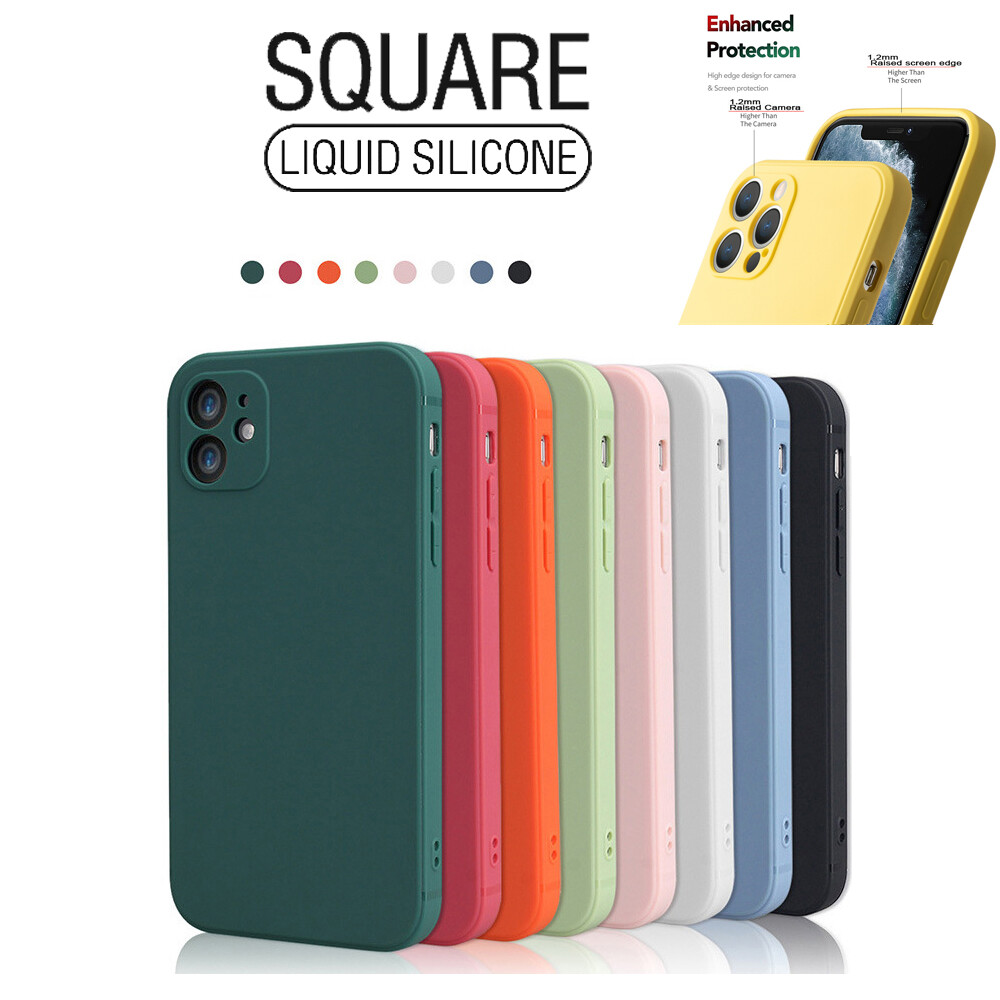 SQUARE Liquid Silicone Shockproof Case Cover For iPhone 13 11 12