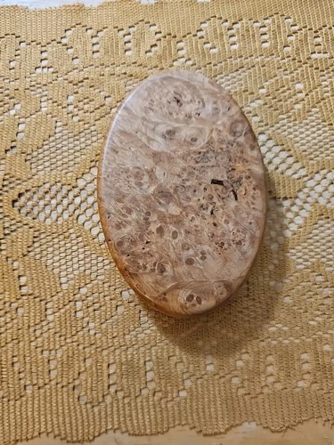 Vintage Burl Wood Jewelry Box with Vanity Mirror - Picture 6 of 6