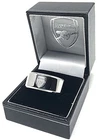 ARSENAL FC STAINLESS STEEL CREST BAND RING COMPLETE IN AFC GIFT BOX SIZE R U X