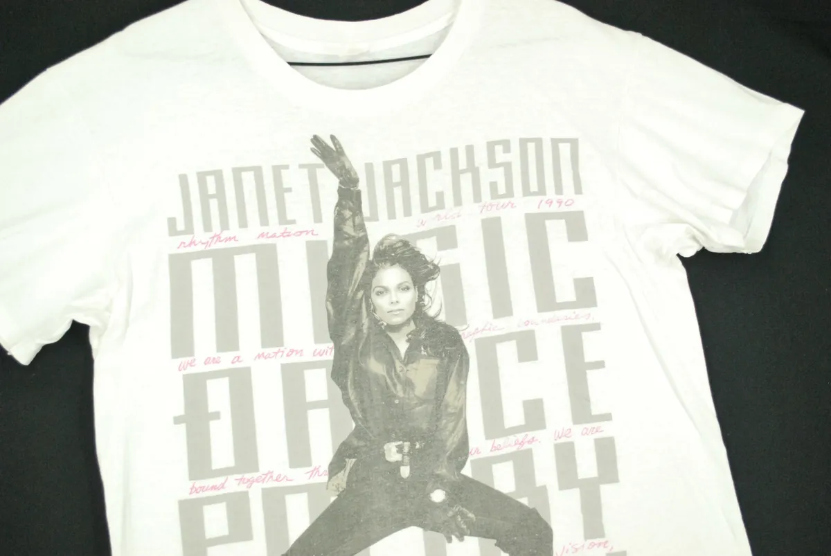 Vintage 90s Janet Jackson Rhythm Nation Concert Tour Band T Shirt