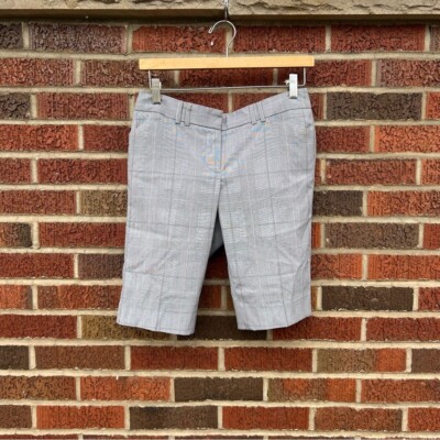 Express Design Studio Editor Gray Plaid Trousers Bermuda Shorts