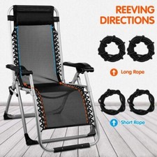 4X Ropes Elastic Cords For Recliner Chairs Zero Gravity Garden Sun Lounger Chair
