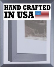 Custom Matted Picture Poster Frame  Mat 1-1/8" Blueish Modern 313VI 16x20 24x36