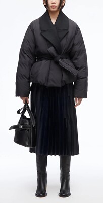 PHILLIP LIM Belted Puffer Down Pea Coat Wool Combo Jacket