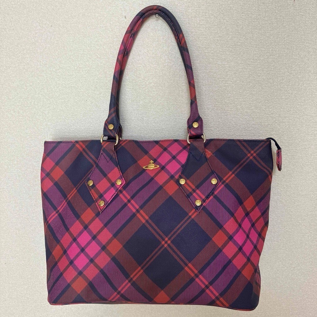 Vivienne Westwood Hand Bag Tote Bag Orb Tartan Check Women's Multicolor USED
