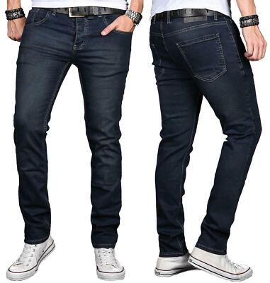 Alessandro Salvarini Designer Herren Jeans Hose Basic Stretch Regular Slim O047