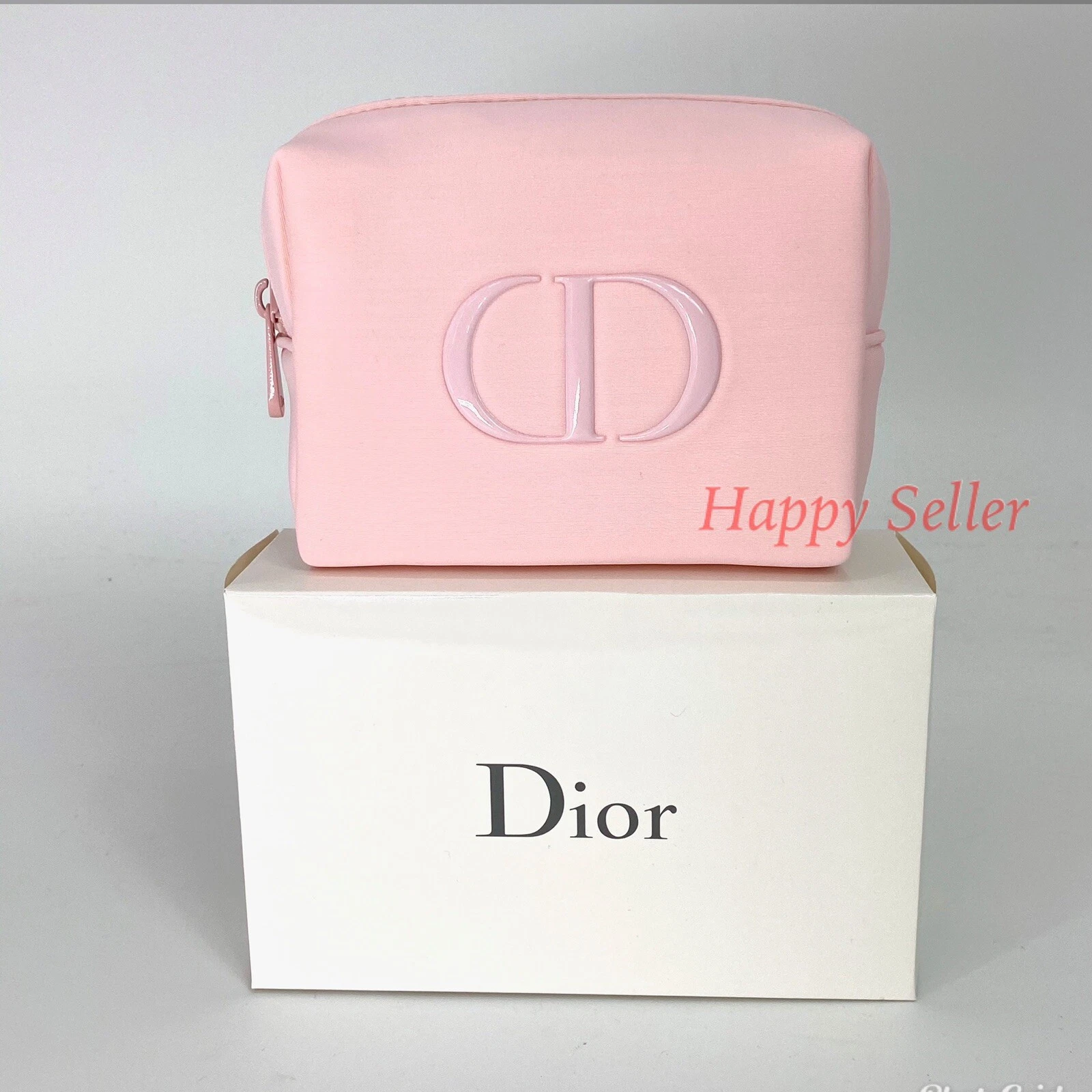 Sac pochette Dior CD logo zip maquillage toilette cosmétiques étui double kit organisateur neuf