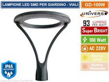 LAMPADA LED DA GIARDINO E VIALI FORMA CIRCOLARE 100W LAMPIONE IP65 9300 LUMEN