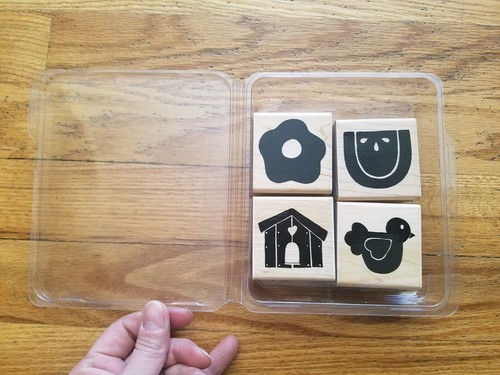 JRL Design set (4) Wood Mounted Rubber Stamps Graphic Design Elements Scrapbook  - Picture 1 of 11