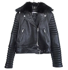 The Arrivals Rainier Leather Moto Jacket Women's Black Size M