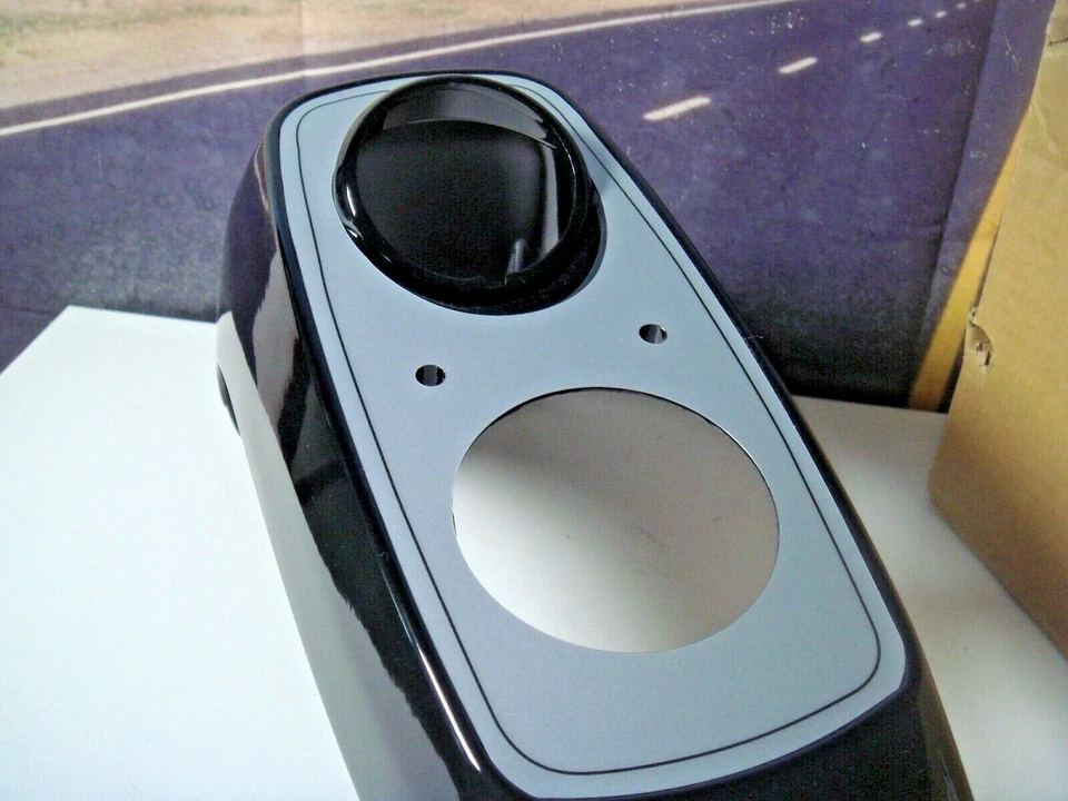 Cubierta de tablero Harley FXR tanque de gasolina negro plata acero Super Glide V-Twin 39-0249 Y8 Foto 2 de 4