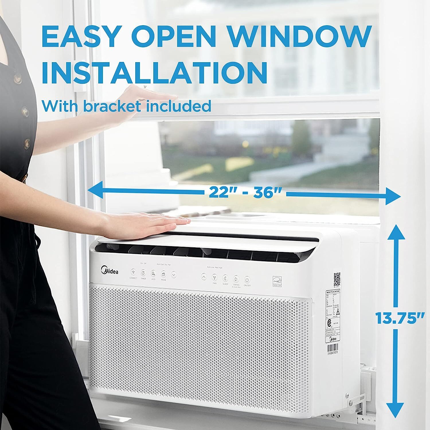 MIDEA 12,000 BTU 115 Volts Window Air Conditioner MAW12V1QWT White