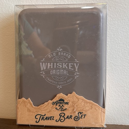 Adventure Is Out There Travel Whiskey Bar Set Tool Kit With Case NEW