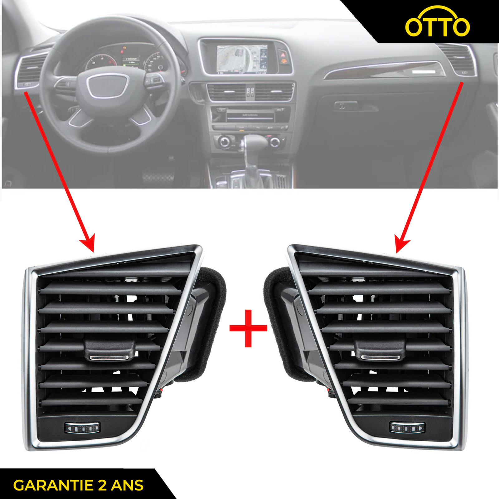 Grille de ventilation avant gauche droite pour Audi Q5, buse climatisation 8R1820902