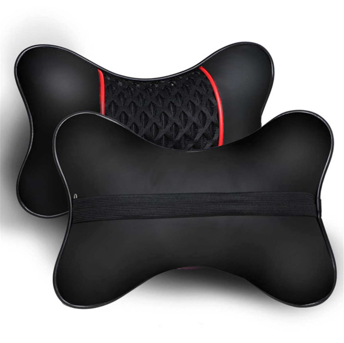 PU Leather Car Seat Headrest Neck Pillow Support Cushion Soft Pad Four Season x2