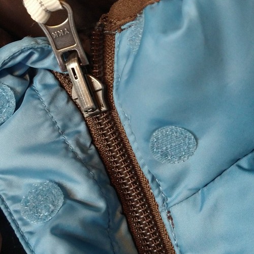 REI CO-OP Down Puffer Vest Girls XL 16/18 Front Zip Reversible Blue Brown - Picture 5 of 10