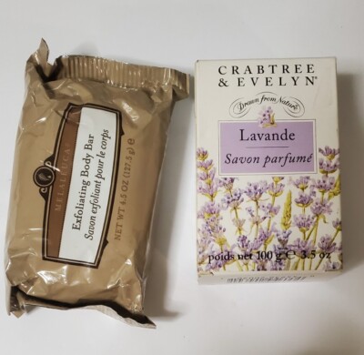 Vintage Soaps Crabtree & Evelyn Lavender Soap Net wt 100 g / 3.5 oz & Melaleuca 