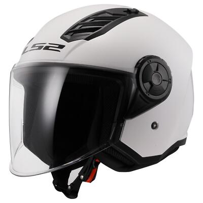 LS2 OF616 AIRFLOW II WHITE OPEN FACE SCOOTER MOTORBIKE HELMET WITH FLIP-UP VISOR