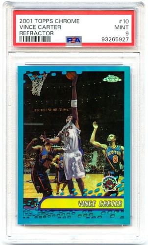 Vince Carter 2001-02 Topps Chrome Refractor #10 PSA 9 MINT RAPTORS