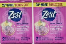 Pack of 4 Zest Indulgence Deodorant Bar Soap 3.2 oz Bars Lush Orchid & Almond