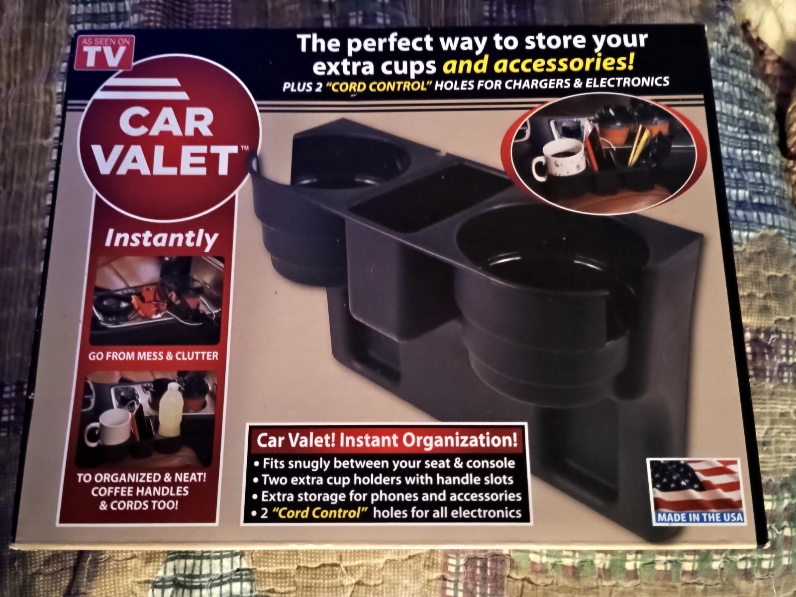 Car Organizer and drink holder! Car Valet! As seen on TV!
