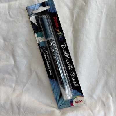 Pentel Dual Metallic Brush Pen - Green + Metallic blue