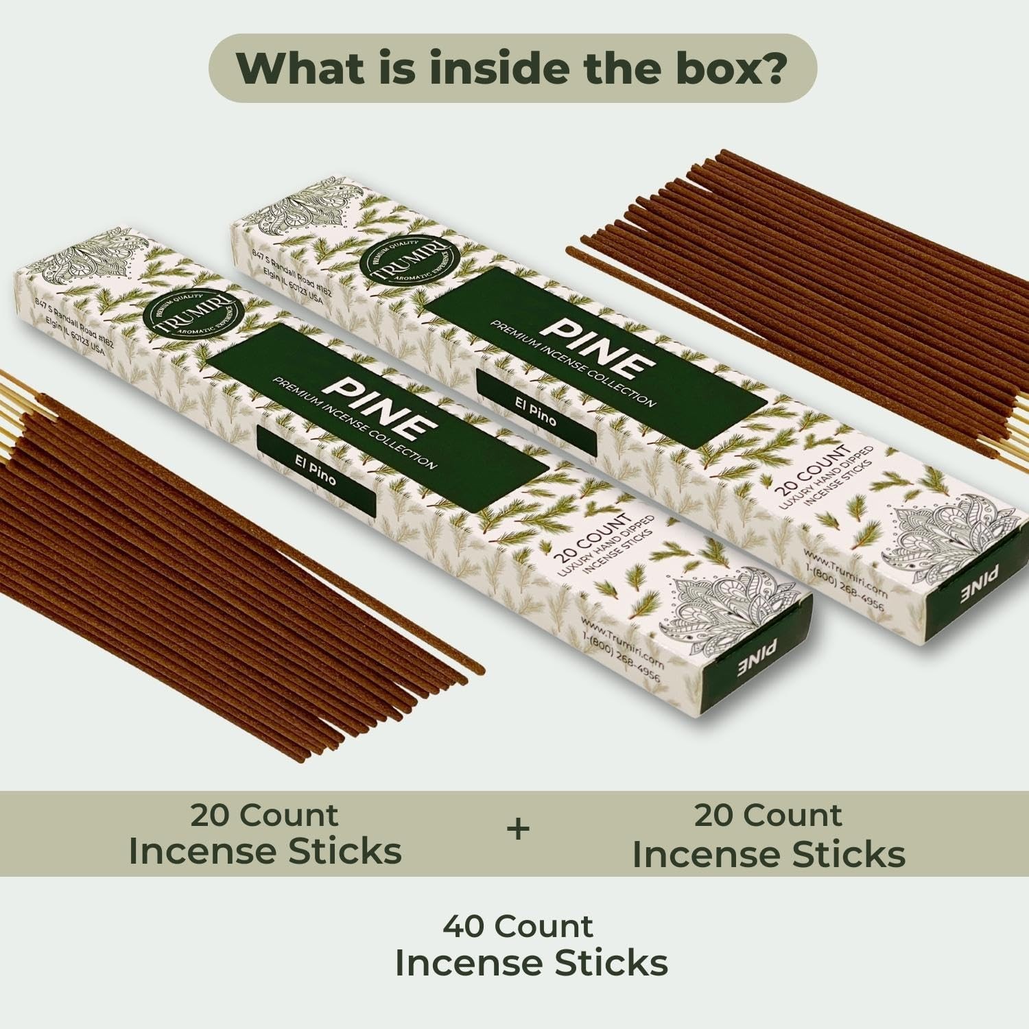 Pine Incense Sticks - Total 40 Insence-Sticks - Pack of 2 (40 Sticks), 