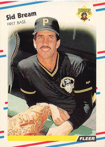 Sid Bream 1988 Fleer 324 Pittsburgh Pirates BASEBALL Card - Picture 1 of 2