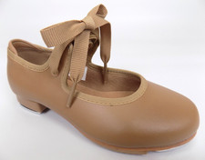 NEW Bloch Annie Tyette Tap Shoes Little Girls Size 9.0 WIDE, Caramel Snap Dance