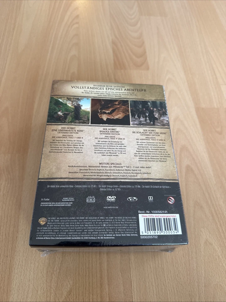 Der Hobbit 1+2+3 - Die Spielfilm Trilogie / Extended Edition # 15-DVD-BOX-NEU - Bild 2 von 4