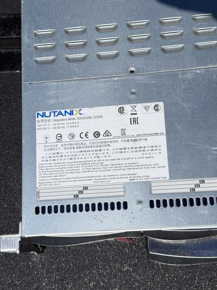 Nutanix NXS2U4NL12G500 3-Node 2U Server 64GB RAM 20TB HDD Dual PSU | eBay