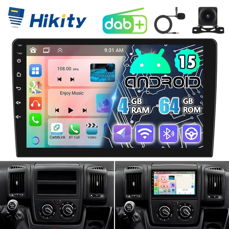 DAB+ 8-Core 4+64G 9" Android Radio Für Fiat Ducato Peugeot Boxer Citroen Jumper - Bild 1 von 4