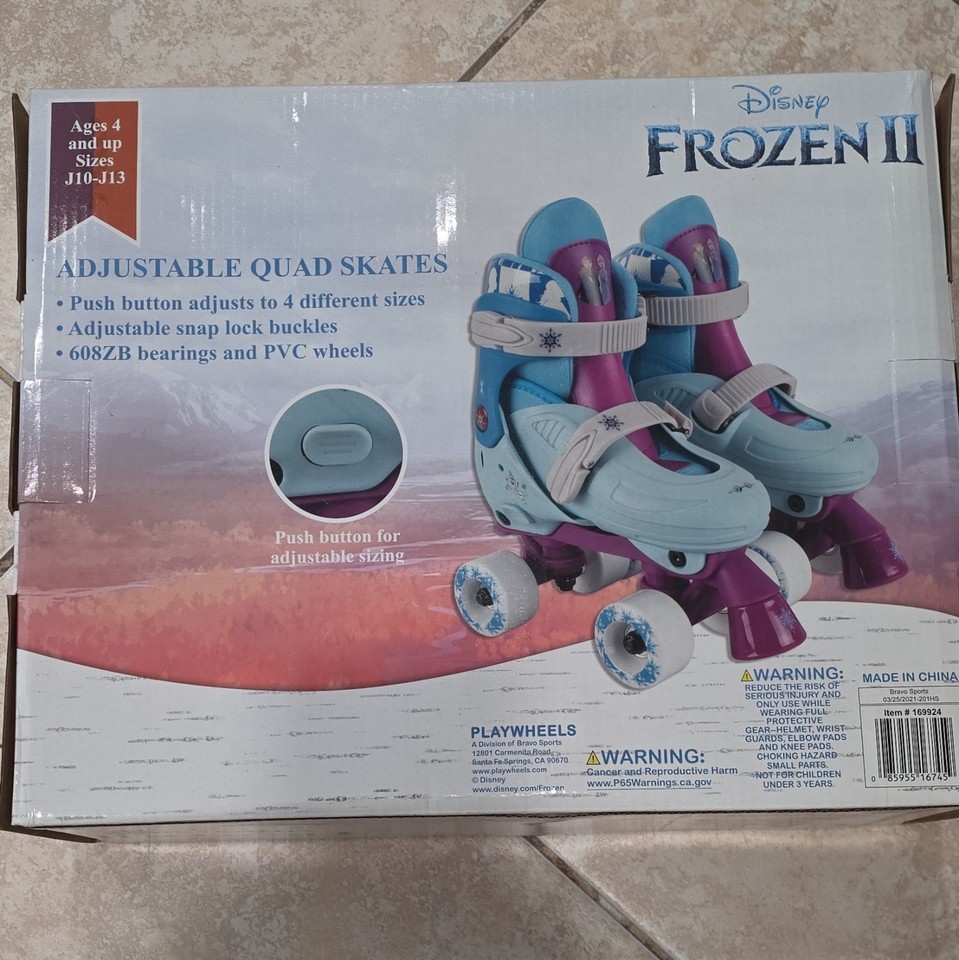 Disney Frozen II Adjustable Quad Skates Girls Youth Size J10-J13 | eBay