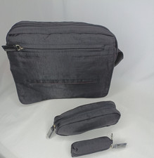 Ditto Black Nylon Shoulder Bag Women’s Hobo Handbag Zip Top