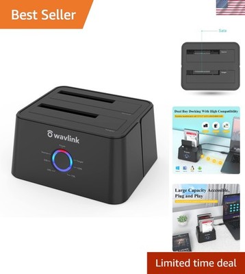 Metal Enclosure Dual-Bay Docking Station for 2.5/3.5 Inch Drives - USB 3.0 UASP