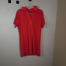 Everlane The Retro Jersey Polo Dress Red 100% Organic Cotton Size S