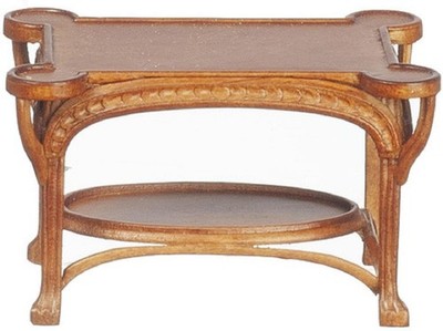 Puppenstube Jugendstil Nussbaum Couchtisch JBM Miniatur Möbel 1:12