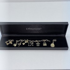 Di Bracelet 8" Charm Gold Tone Cruise Wear Accessory Train Cruise Fish Gift Box