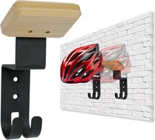 Helmet Holder Wall Mount, Hanger,Motorcycle Gear Rack with 2 Key Black 