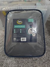 Serta Full Size Heated Plush Electric Blanket Charcoal Gray