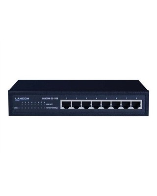 Lancom GS-1108 Switch 8 x 10/100/1000 Vollduplex 8x Anschlüsse extern Desktop