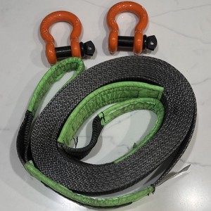 Image of Rhino USA 3” x 30’ Recovery Tow Strap (2) 3/4” D-Ring Shackles – Used