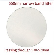 550nm Narrow Bandpass Filter 20nm FWHM OD3 Block 530-570nm High T Green Light