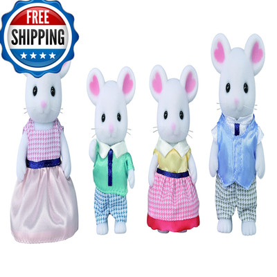 Calico Critters Marshmallow Mouse Family Set Of 4 Collectible Doll Figures