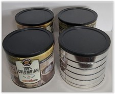 EMPTY Coffee Cans w/Lids Lot of 4 Metal Tin B...