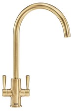 Franke Kitchen Tap Mixer Brass Effect Dual Lever Swivel Spout Faucet RRP £180