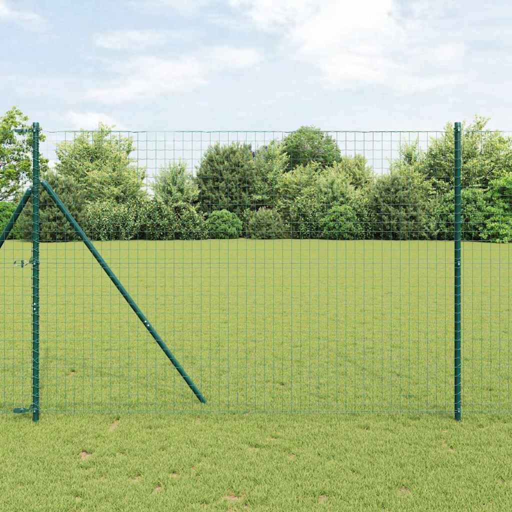 Palo della Recinzione 7 pcs Verde Acciaio | Set Completo per Giardino