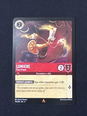 Lumiere Fiery Friend 113/204 NON FOIL Ursula's Return -Near Mint- Lorcana TCG