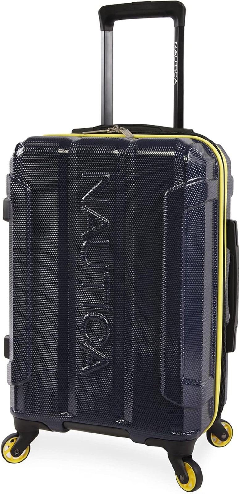 Maker Hardside Spinner Luggage, Lightweight, Navy/Yellow, Ca