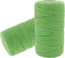 Bakers Twine Cotton String: 2mm Green Bread Twine - 656 Feet for Gift Wrapping
